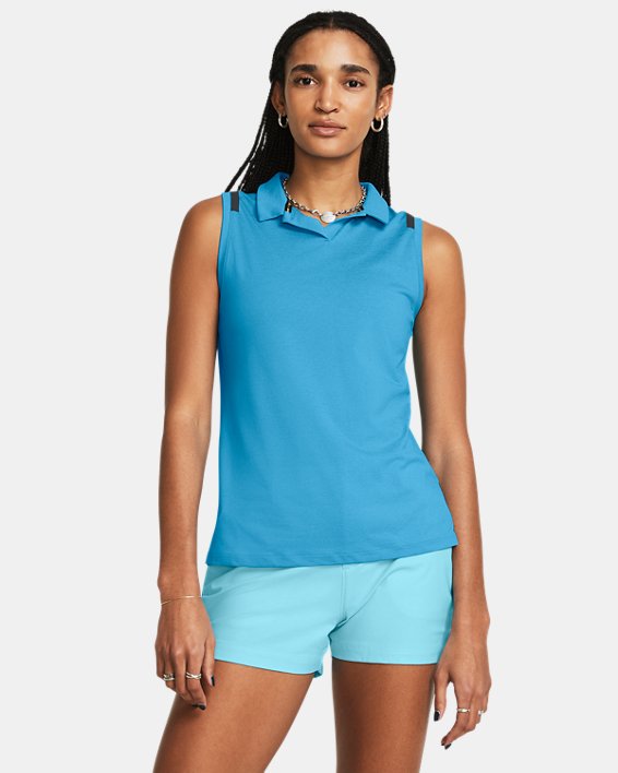 Women's Curry Splash Sleeveless Polo in Blue image number 0